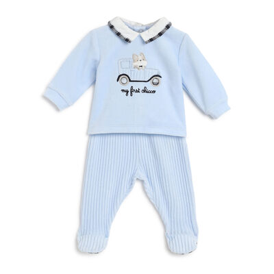 Boys Light Blue Applique Sweater with Leggings